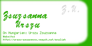 zsuzsanna urszu business card